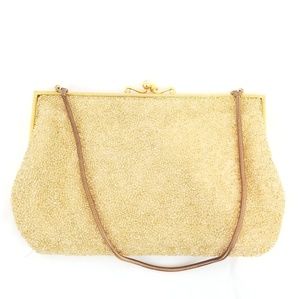 Handmade Vintage Cocktail Gold Beaded Bag